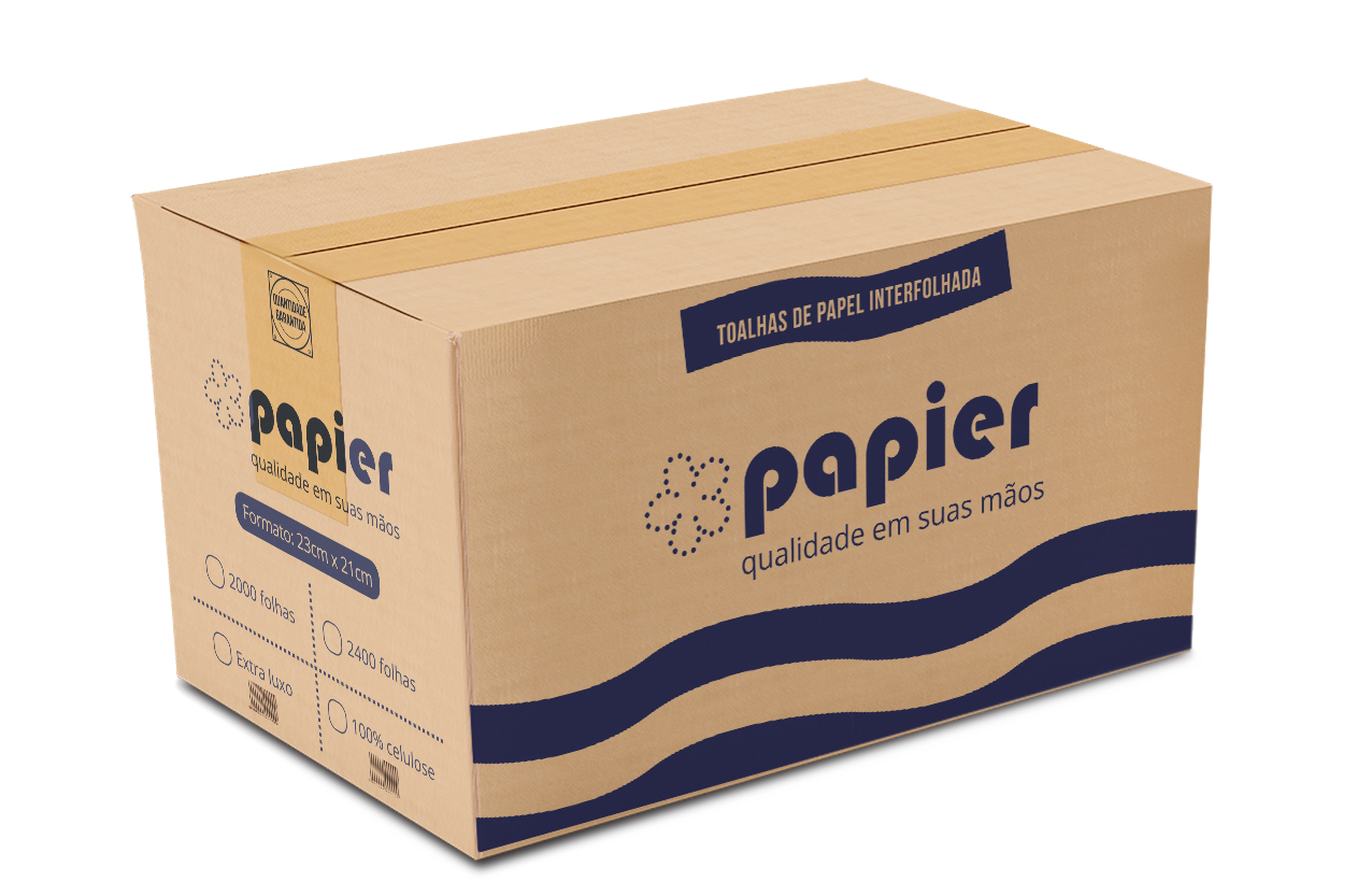 PAPEL TOALHA INTERFOLHADO 100% CELULOSE 23X21 CX C 2000 FLS PAPIER